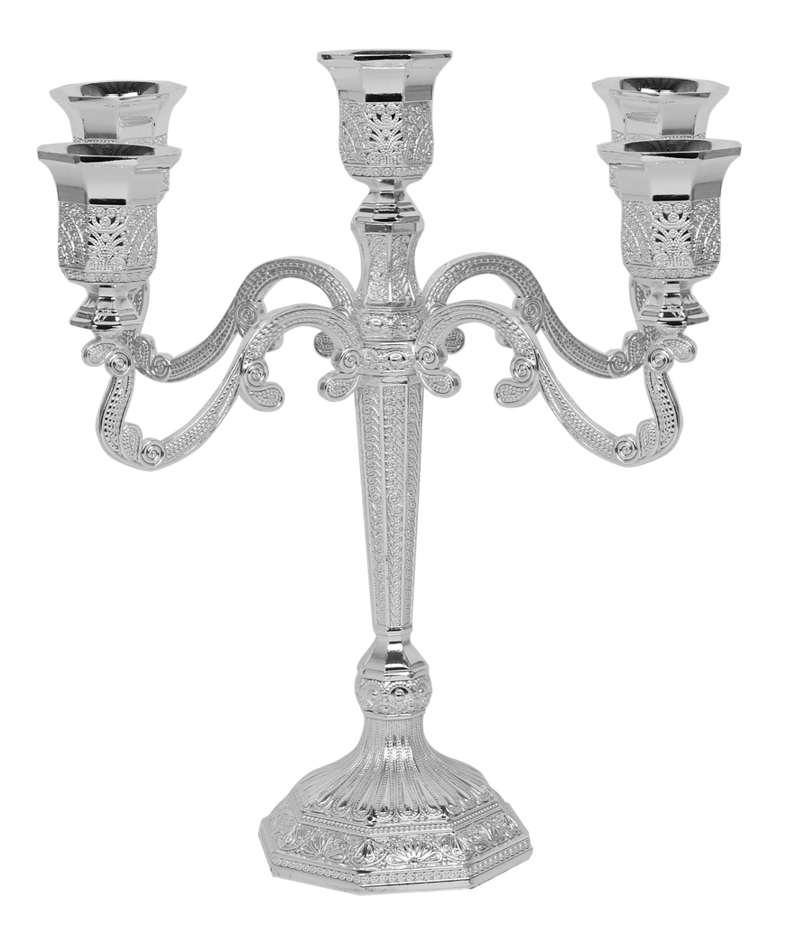 Candelabra 5 Light Silver plated Filigree 9 